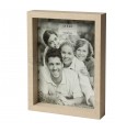 Set de 2 cadres photo 15x20 cm papier bois/blanc vieilli dessus de table et co