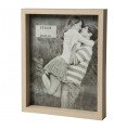 Set of 2 photo frames 20x25 cm wood/white paper table-top and hanging