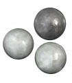 Set of 3 grey mother-of-pearl beads in various shades