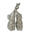 Ensemble de 2 figurines d'éléphants en céramique argentée