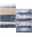 Set 2 cuadros lienzos madera 80x120 cm azul abstracto