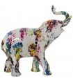 Figura elefante resina grafitti multicolor