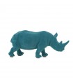 Figura rinoceronte resina terciopelo azul