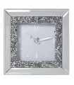 White crystal table clock with rhinestones