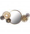 Wall mirror with metal sconces