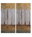 Conjunto de 2 pinturas em lona de madeira 60x120 cm árvores
