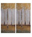 Ensemble de 2 tableaux en bois sur toile 60x120 cm arbres