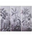 Set of 3 wooden canvas paintings 55x135 cm jungle