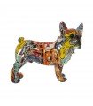 Figura perro resina grafitti multicolor