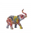 Multicolor graffiti resin elephant figurine