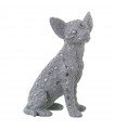 Resin figurine silver plated granulated dog with mirrors