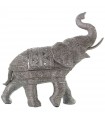 Elefante resinoso de grãos de prata com espelhos