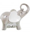 Figura elefante cerámica plateado blanc0