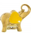 Figurine éléphant en céramique jaune doré