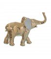 Figura elefante cerámica dorado blanco