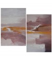 Conjunto de 2 pinturas abstractas em tela de madeira 80x120 cm