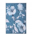 Blue background flowers printed canvas picture white frame