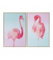 Conjunto de 2 flamingos de tela impressa
