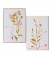 Set of 2 paintings printed canvas plants