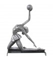 Figurine en résine de gymnastique rythmique balle argentée