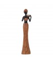 Figurina de resina africana castanha