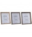 Set of 8 wooden photo frames 20x25 cm assorted with DM display
