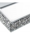 Mirrored glass tray with silver-plated rhinestones