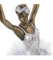 Figura resina bailarina plateada blanca