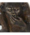 Figura resina gorilas dorado antiguo