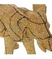 Figurinha de resina de elefante dourado