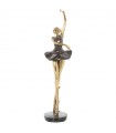 Figura de resina de bailarina dourada