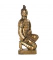 Kneeling golden pian warrior resin figurine