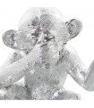 Figurinha de resina de prata de macaco calar