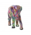 Figurine d'éléphant en résine décorée de graffitis
