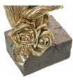 Figurinha de resina de folha de ouro com base