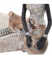 White African resin figurine white gold seated