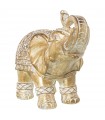 Figura resina elefante dorada
