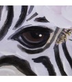 Pintura em tela de madeira 60x90 cm de zebra com flores