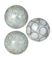 Set di 3 palline assortite decorate in madreperla grigio naturale
