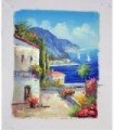 Mediterranean village "P. Brosson" 3 - Oil on canvas