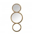 Wall mirror golden metal 3 circles